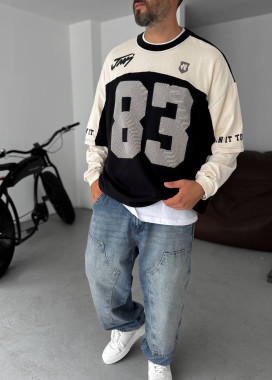 Стильний світшот вільного крою 83 чорний MFStore Изображение Стильний світшот вільного крою 83 чорний MFStore