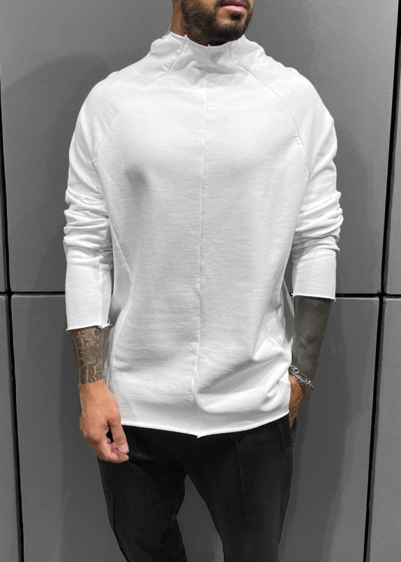 Кофта с капюшоном и необработанными краями белая MFStore Изображение Кофта с капюшоном и необработанными краями белая MFStore