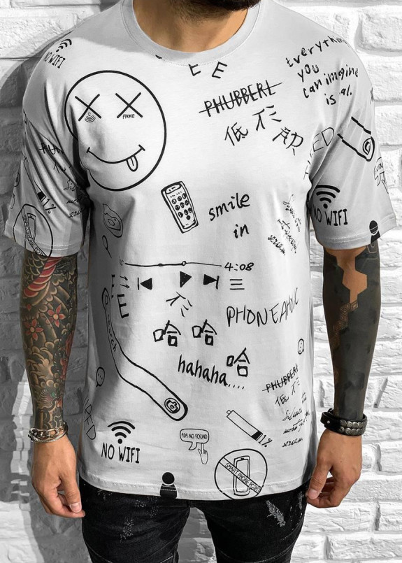 Футболка белая smile MFStore Изображение Футболка белая smile MFStore