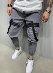 Брюки спортивные серые с двойной молнией Изображение Брюки спортивные серые с двойной молнией