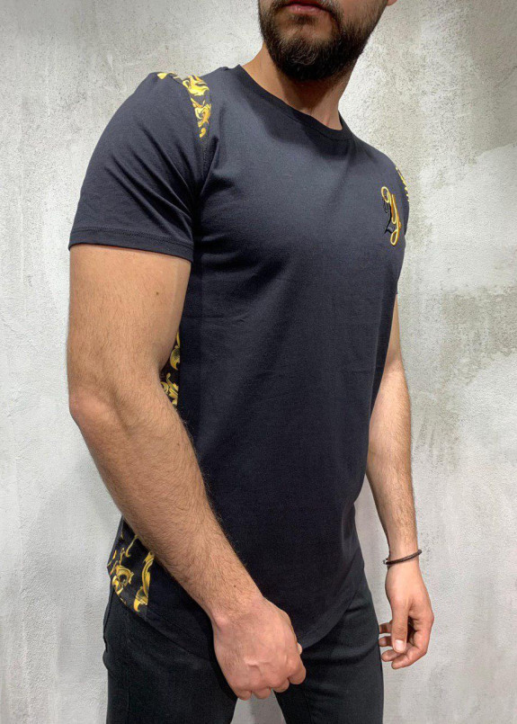 Футболка с вышивкой и узорами по бокам черный MFStore Изображение Футболка с вышивкой и узорами по бокам черный MFStore