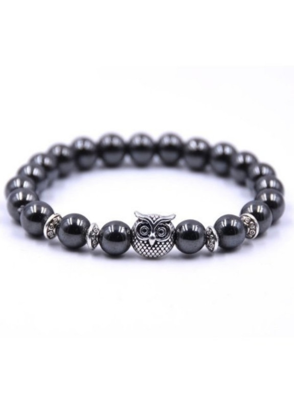 Браслет с каменя гематит сова Изображение Браслет с каменя гематит сова