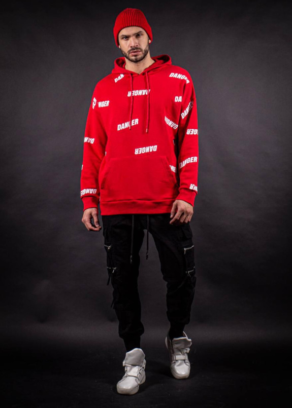Худи красное danger MFStore Изображение Худи красное danger MFStore