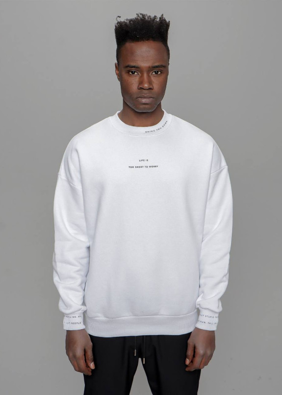 Cвітшот чоловічий оверсайз з текстом білий MFStore Изображение Cвітшот чоловічий оверсайз з текстом білий MFStore