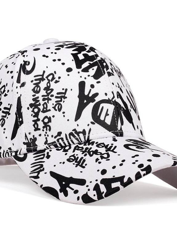Бейсболка з принтом графіті біла MFStore Изображение Бейсболка з принтом графіті біла MFStore