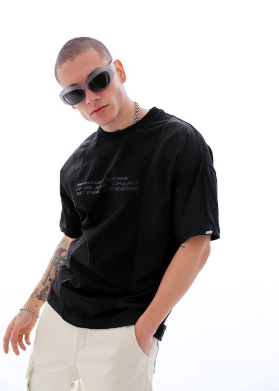 Футболка оверсайз з текстом чорна MFStore Изображение Футболка оверсайз з текстом чорна MFStore