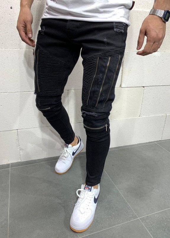Джинсы зауженные с рифлеными вставками и молниям Mfstore Изображение Джинсы зауженные с рифлеными вставками и молниям Mfstore