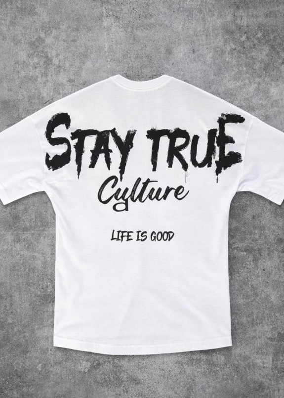 Футболка вільного крою stay true біла MFStore Изображение Футболка вільного крою stay true біла MFStore