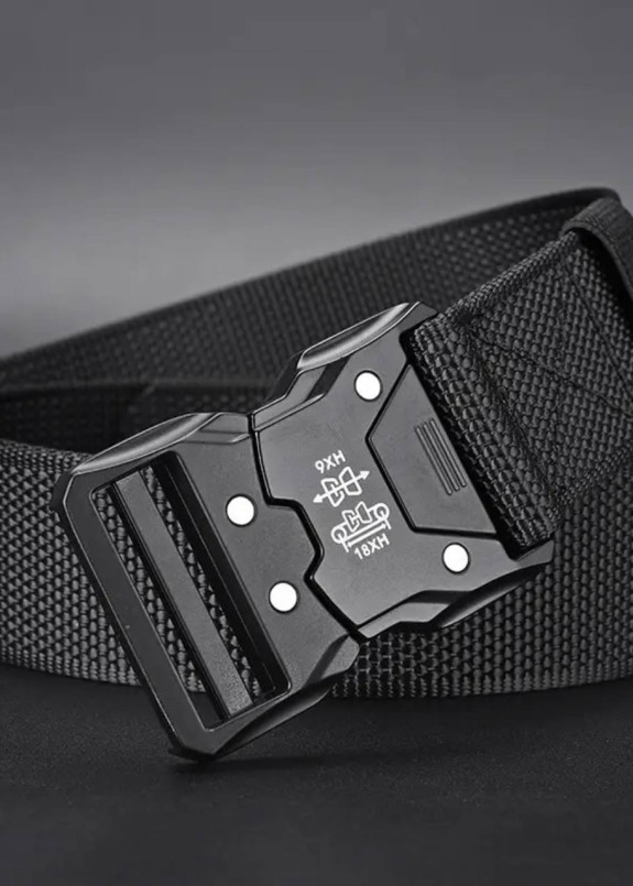 Стильний ремінь на пластиковій застібці чорний MFStore Изображение Стильний ремінь на пластиковій застібці чорний MFStore