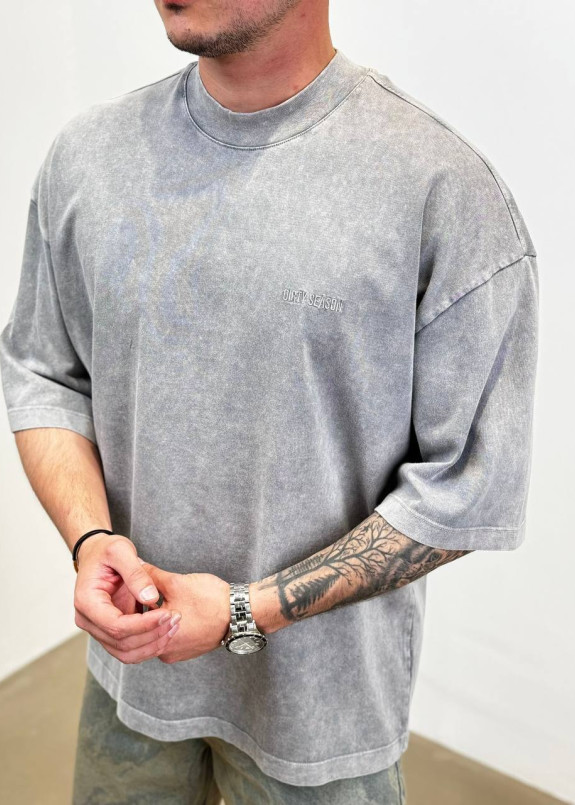 Оверсайз футболка виварена dirty season світло-сіра MFStore Изображение Оверсайз футболка виварена dirty season світло-сіра MFStore