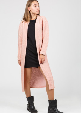 Женский кардиган розового цвета Street style Изображение Женский кардиган розового цвета Street style