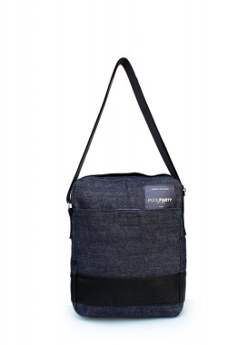 Изображение Джинсовая сумка с ремнем и черной полоской