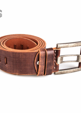 Ремень кожаный коричневый с перфорацией Gonzo Изображение Ремень кожаный коричневый с перфорацией Gonzo