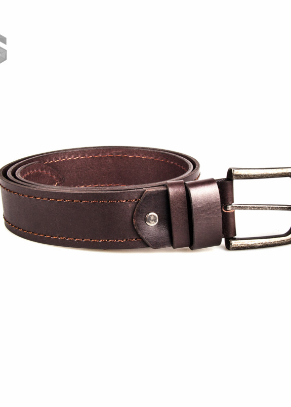 Ремень темно-коричневый кожаный Gonzo Изображение Ремень темно-коричневый кожаный Gonzo