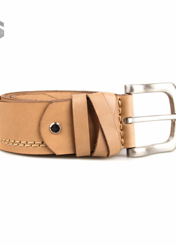 Ремень бежевый со строчкой Gonzo Изображение Ремень бежевый со строчкой Gonzo