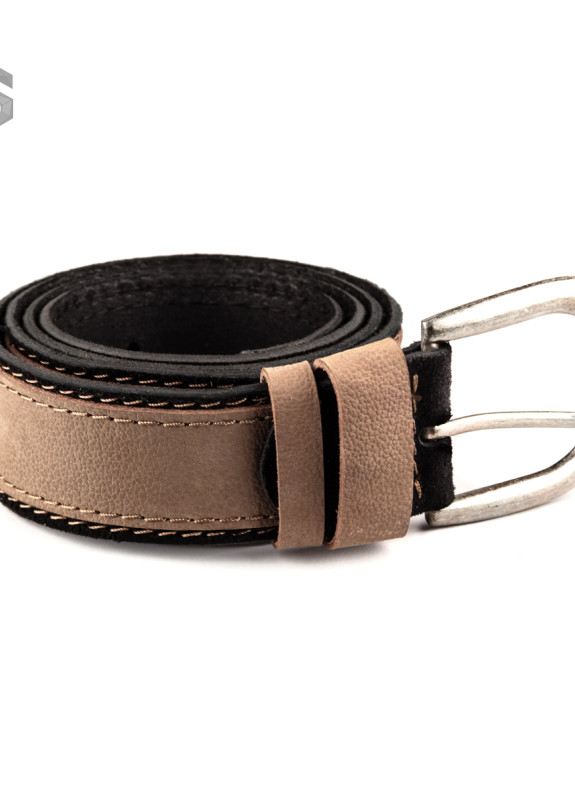 Ремень черно-серый двухслойный Gonzo Изображение Ремень черно-серый двухслойный Gonzo