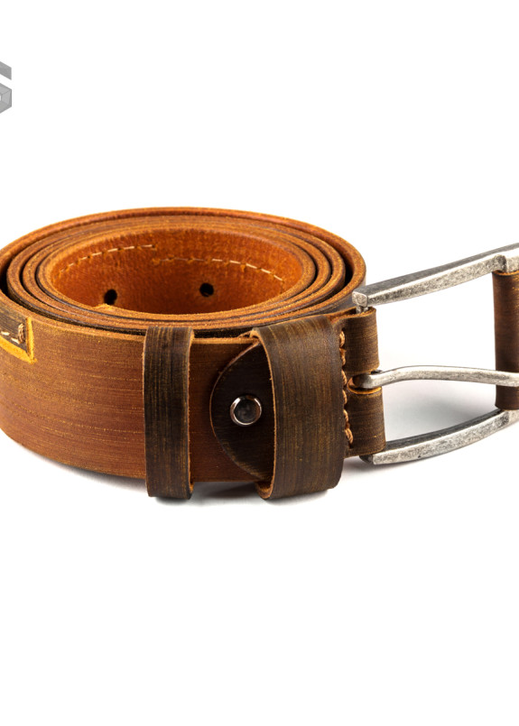 Ремень коричневый с декором Gonzo Изображение Ремень коричневый с декором Gonzo