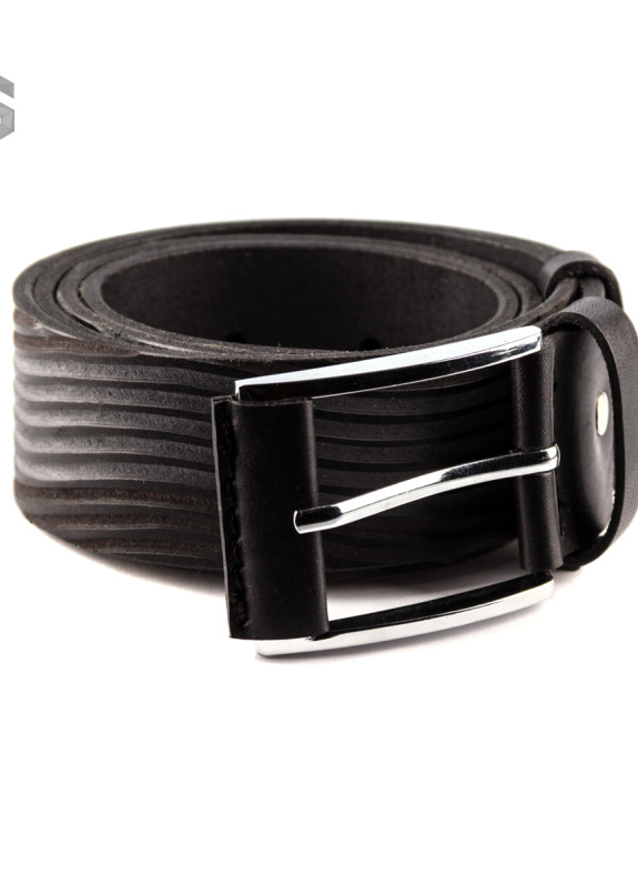 Ремень кожаный черный с резьбой Gonzo Изображение Ремень кожаный черный с резьбой Gonzo