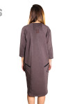 Изображение Платье коричневое с молниями на плечах и карманах Lut