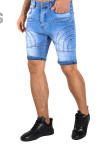 Изображение Джинсовые шорты прошитые полукругом голубые MFStore