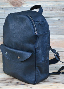 Рюкзак мужской с двумя кнопками черный Kogut Изображение Рюкзак мужской с двумя кнопками черный Kogut