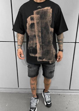 Футболка оверсайз з дизайнерським принтом чорна MFStore Изображение Футболка оверсайз з дизайнерським принтом чорна MFStore