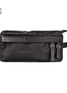 Сумка на пояс текстильная большая Ромб черная Pilsok Изображение Сумка на пояс текстильная большая Ромб черная Pilsok