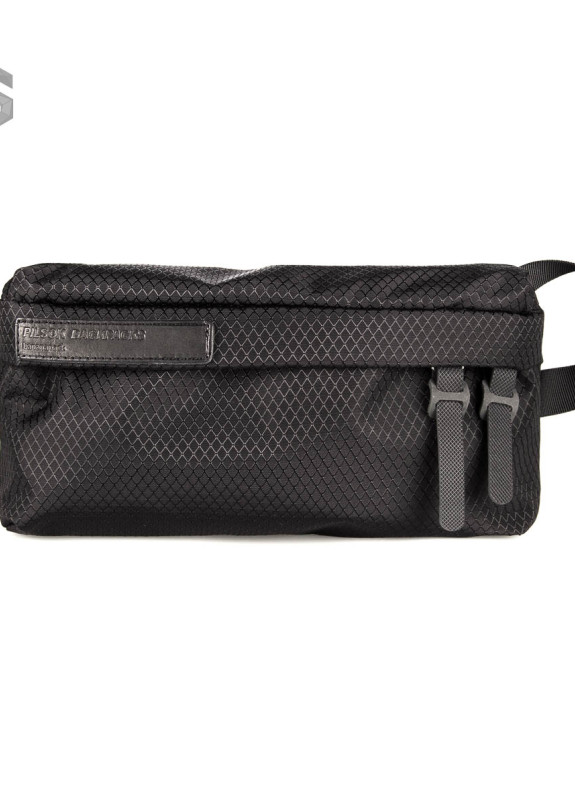 Сумка на пояс текстильная большая Ромб черная Pilsok Изображение Сумка на пояс текстильная большая Ромб черная Pilsok