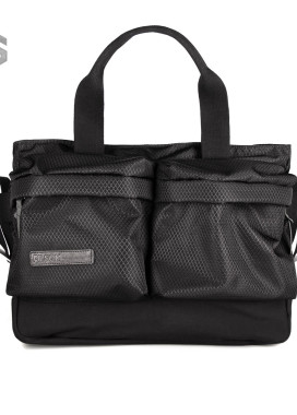 Сумка большая с двумя накладными карманами Ромб черная Pilsok Изображение Сумка большая с двумя накладными карманами Ромб черная Pilsok