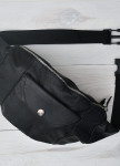 Изображение Сумка на пояс с накладным карманом черная Kogut