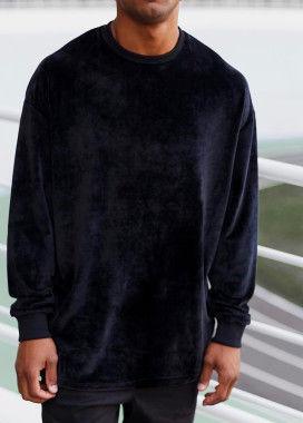 Лонгслив велюр черный Изображение Лонгслив велюр черный