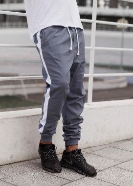 Джоггеры с лампасами серые Black Limit Изображение Джоггеры с лампасами серые Black Limit