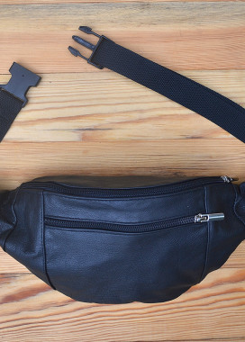 Сумка на пояс кожаная черная Kogut Изображение Сумка на пояс кожаная черная Kogut