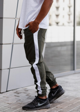 Джоггеры с лампасами хаки Black Limit Изображение Джоггеры с лампасами хаки Black Limit