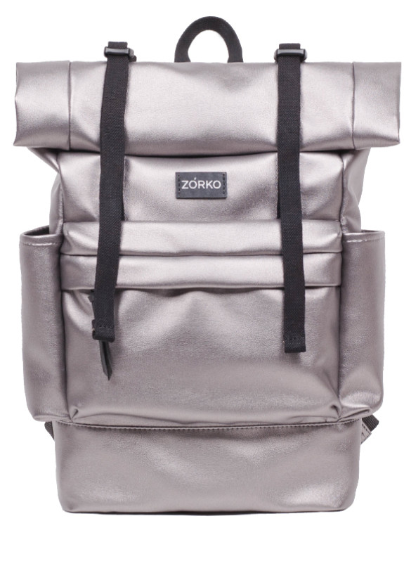 Рюкзак женский серебряного цвета Z-roll Leather ZORKO Изображение Рюкзак женский серебряного цвета Z-roll Leather ZORKO