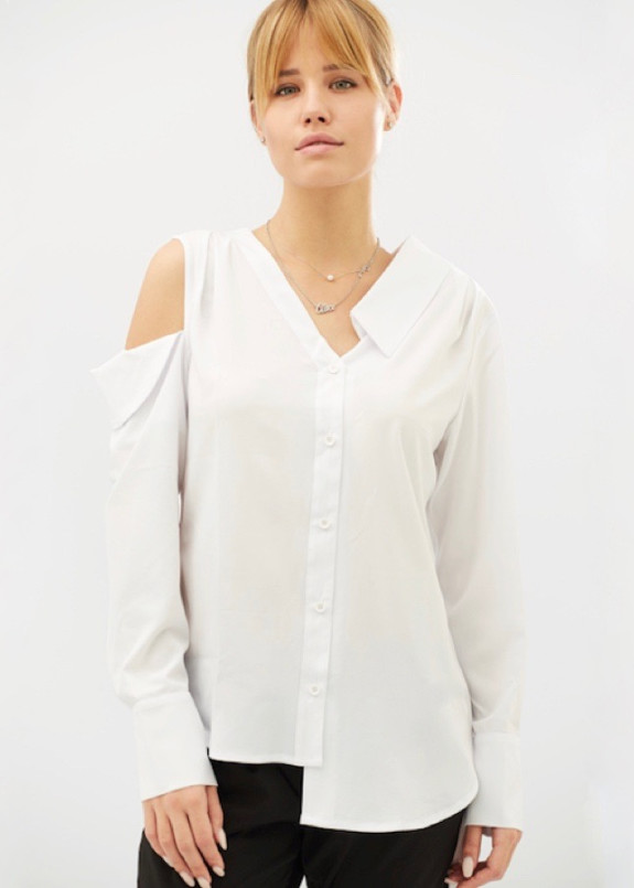 Рубашка женская белая Eccentric BANG Изображение Рубашка женская белая Eccentric BANG