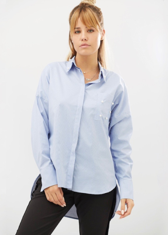 Рубашка женская голубая Beads Shirt BANG Изображение Рубашка женская голубая Beads Shirt BANG