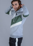 Толстовка с зелеными и белыми вставками серая Nawski Изображение Толстовка с зелеными и белыми вставками серая Nawski