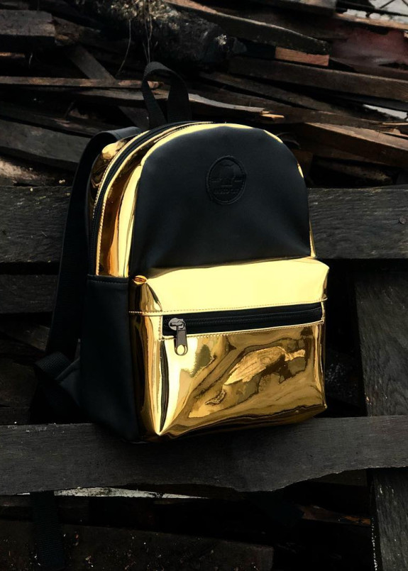 Рюкзак женский золотой с черным Radio Cat Изображение Рюкзак женский золотой с черным Radio Cat