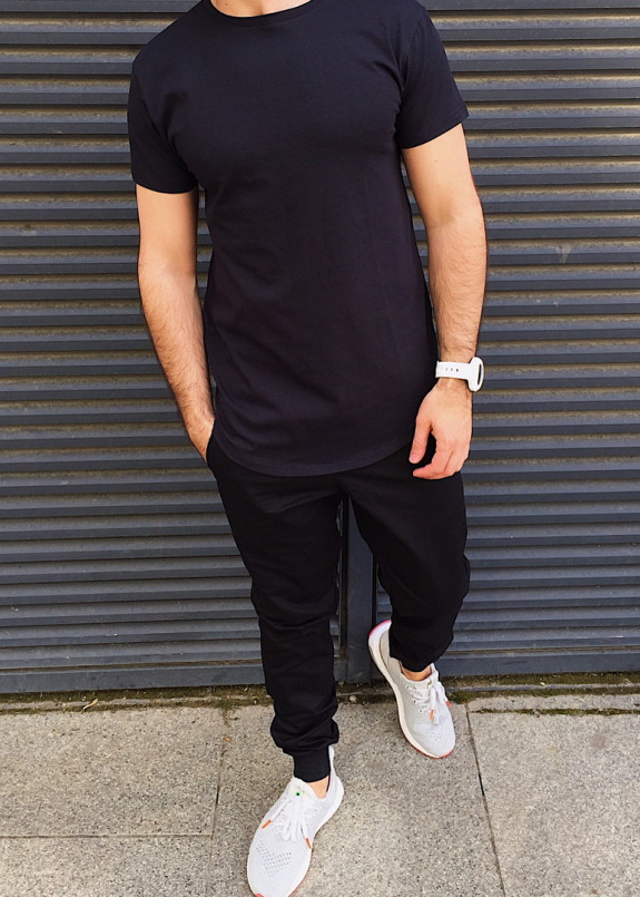 Футболка мужская черная Long New Sahar Изображение Футболка мужская черная Long New Sahar