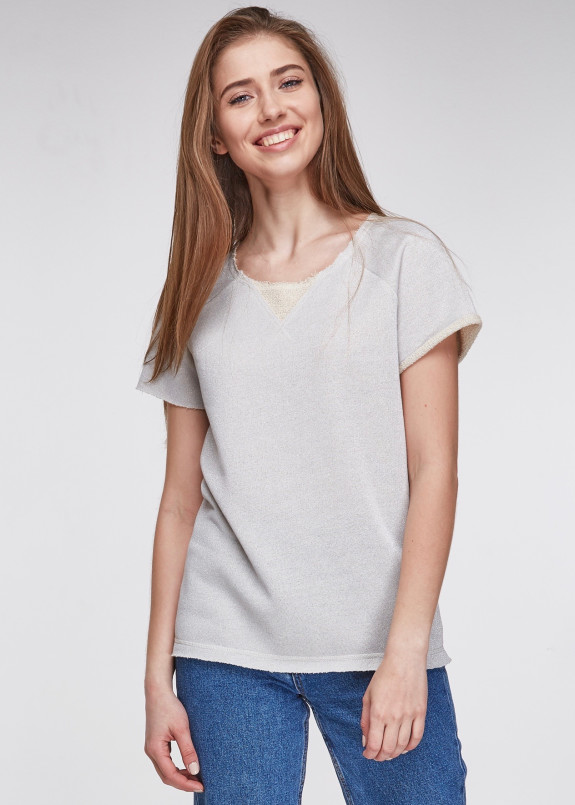 Футболка женская серая GLAM Marani Изображение Футболка женская серая GLAM Marani