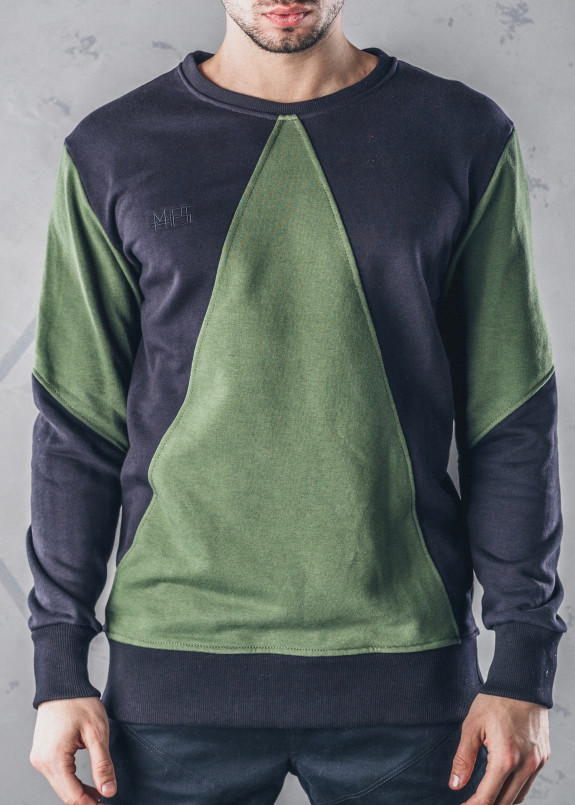 Свитшот с зеленым треугольником черный MFS BRAND Изображение Свитшот с зеленым треугольником черный MFS BRAND