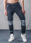 Джинсы мужские со вставками на коленях черные MFStore  Изображение Джинсы мужские со вставками на коленях черные MFStore