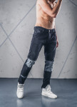 Изображение Джинсы мужские со вставками на коленях черные MFStore 