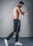 Изображение Джинсы мужские со вставками на коленях черные MFStore 