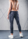 Изображение Джинсы мужские с рифлением на резинке черные MFStore