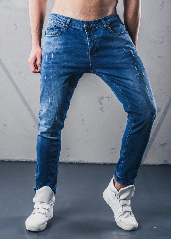 Джинсы с молниями и манжетами синие MFStore Изображение Джинсы с молниями и манжетами синие MFStore