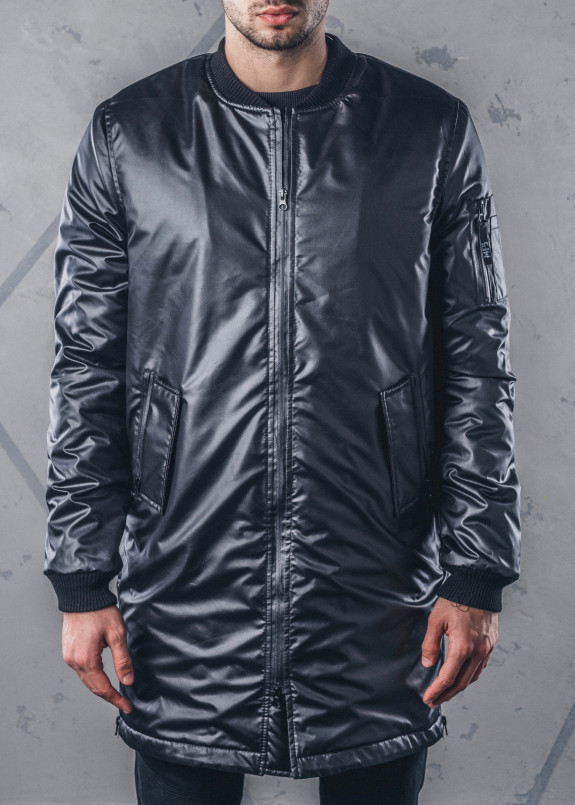 Пальто мужское с молниями и пропиткой черное MFS BRAND Изображение Пальто мужское с молниями и пропиткой черное MFS BRAND