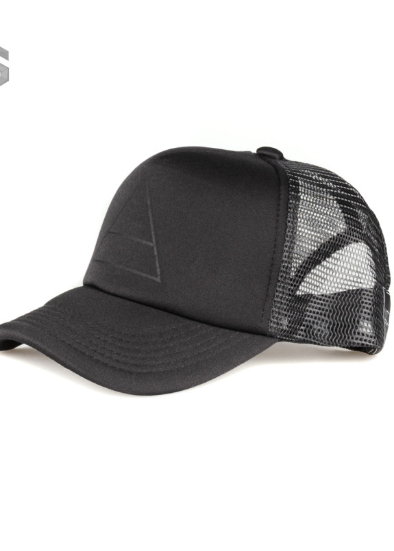 Кепка тракер с принтом черная Треугольник BLACK MFS BRAND Изображение Кепка тракер с принтом черная Треугольник BLACK MFS BRAND