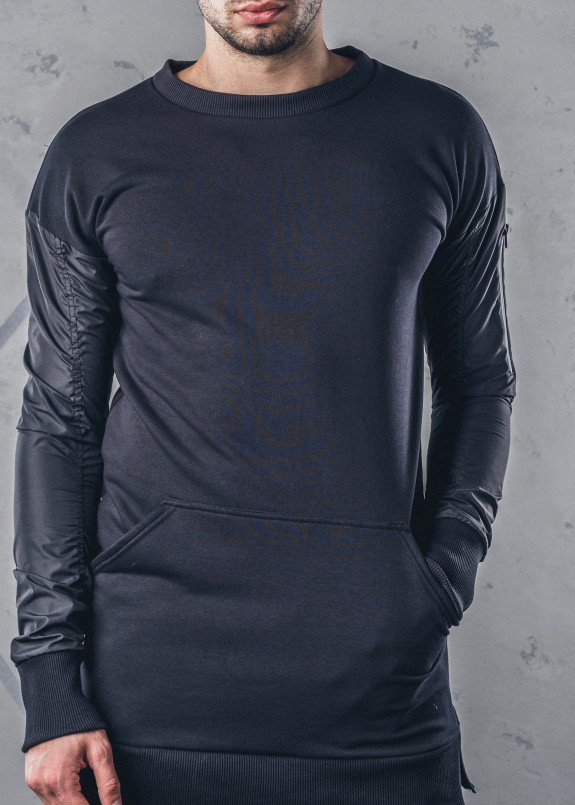 Кофта-бомбер с накладным карманом черная MFS BRAND Изображение Кофта-бомбер с накладным карманом черная MFS BRAND